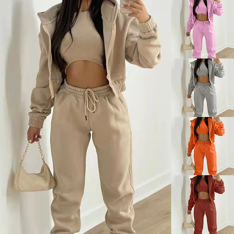 Women’s 3-Piece Hoodie & Jogger Set.